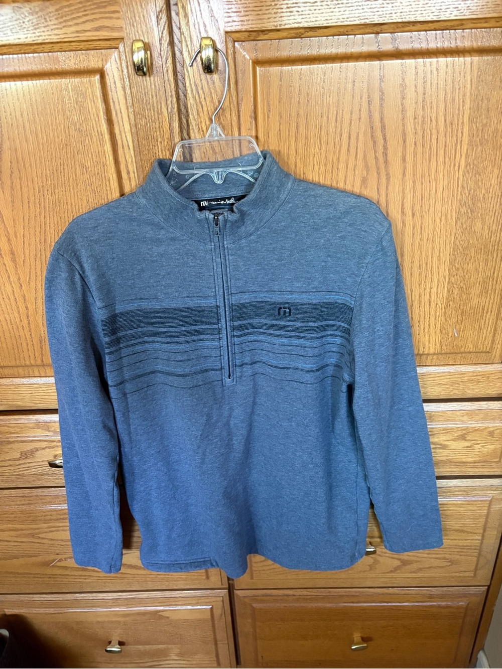 Travis Mathew Men's Slate Gray Quarter-Zip Pullover